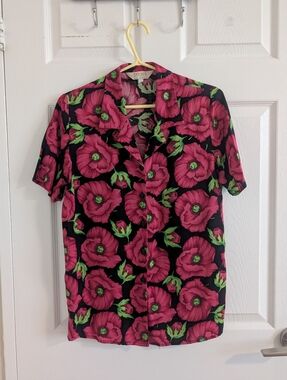 Vintage Braemar by Jeremy Scott Floral Poppy Rayon 90s Rare Find Archive - 5/6